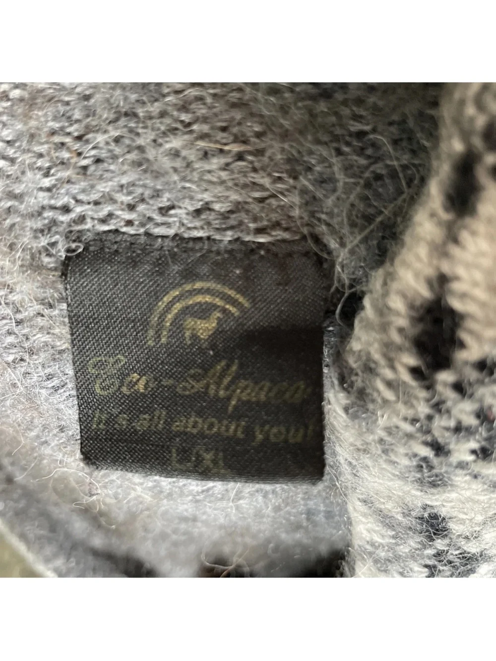 Eco Alpaca Hooded Full Zip Cardigan Sweater Women’s Size Large/XL Grey